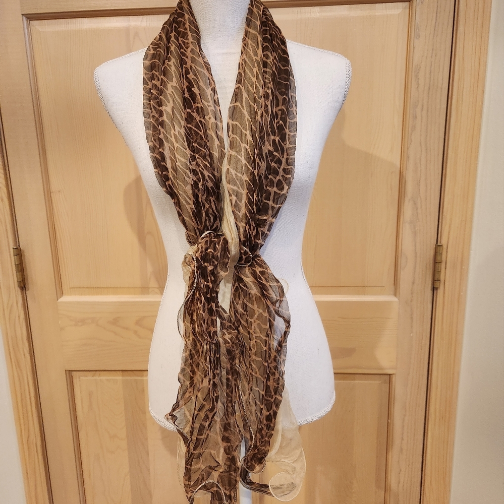 4 FOR $15 New condition leopard animal print 2 layer scarf.